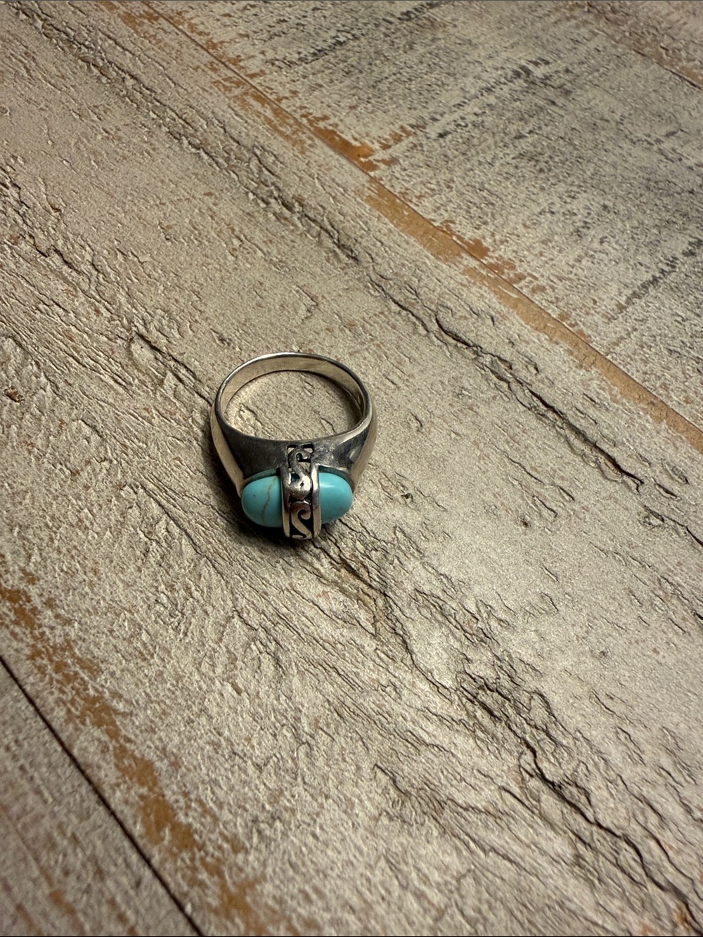 Sterling Silver Turquoise Accent Ring - turquoise Blue Stone